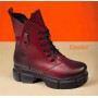 Ghete dama casual, din piele naturala, Shelenova Bordeaux SCV962N